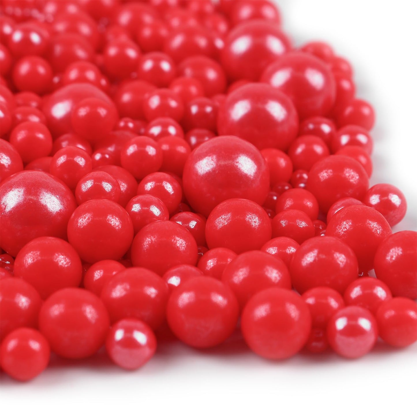 Red Sprinkles For Cake Decorating, Toppings Cake Decorations 3.5 Ounce, Edible Sugar Pearls Mixing Sizes For Cupcake Topper, Coo