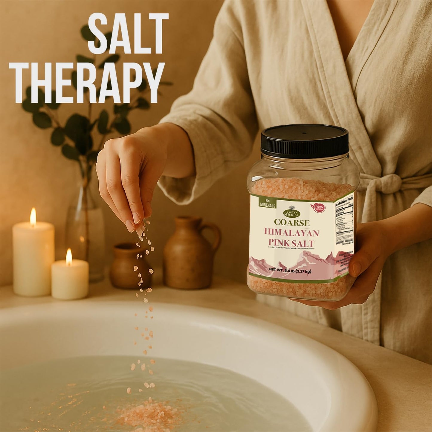 GOOD TIERRA Himalayan Pink Salt - Coarse 5 lb (4 Pack) - Ideal for Bath, Table Grinders, and Spice Jars