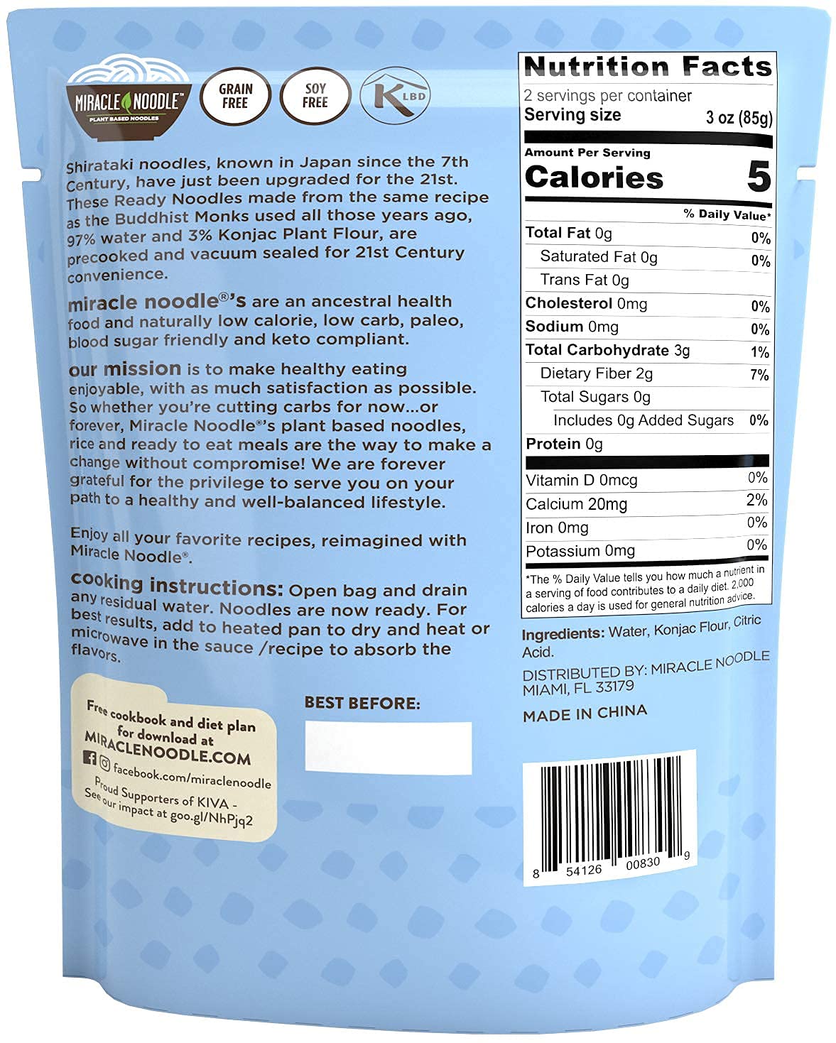 Noodle Variety Pack - Shirataki Noodles & Rice, Keto, Gluten Free, Low Carb, 7 oz, 8-Pack, White