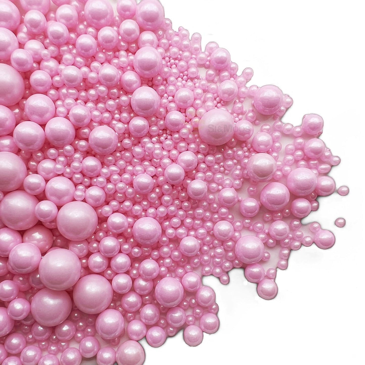 Pink Edible Pearls For Cake Decorating 5.1 Oz | Pink Cake Pearls | Edible Sugar Pearls | Edible Cake Decorations | Pink Pearl Sp