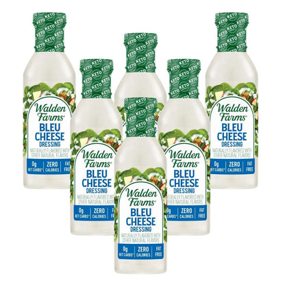 Walden Farms Bleu Cheese Dressing - Calorie-Free, Gluten-Free, Low Carb, Keto-Friendly, Sugar-Free, Rich Bleu Cheese Flavor - 6 