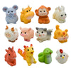 Pinenjoy 12Pcs Miniature Chinese Zodiac Animal Figurines Mini Cow Rabbit Dragon Tiger Dog Monkey Pig Figures Cartoon Resin Cake 