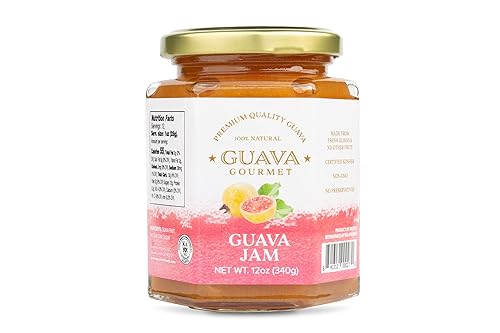guava gourmet guava Jam (12oz Jar) Fresh Tropical guava Fruit Jam All-Natural Non-gMO Vegan gluten and cholesterol-Free Premium