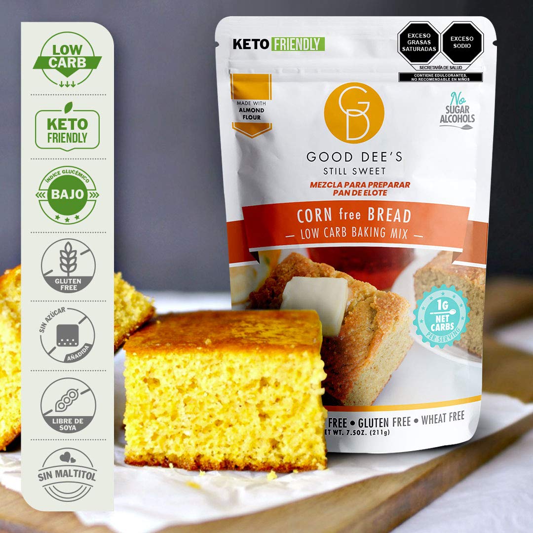 Good Dees Corn Bread Baking Mix - Grain Free, Sugar Free, Gluten Free, Wheat Free, and Low Carb,7.5 Oz