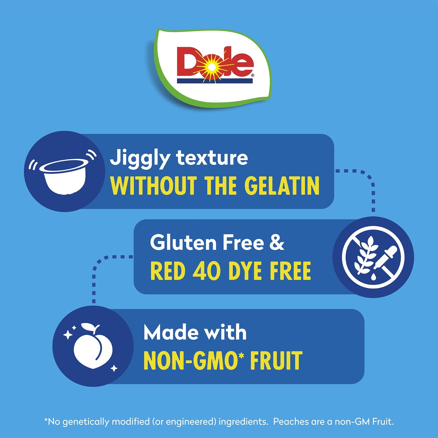 Dole Fruit Bowls Peaches in Strawberry Flavored Gel Snacks, 4.3oz 12 Total Cups, Gluten & Dairy Free, Bulk Lunch Snacks for Kids