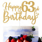 Sriburcio Gold Glitter 63rd Birthday Cake Topper, Cheers to 63 Years, Model SH--1103, Perfect for Birthday Party Decorations