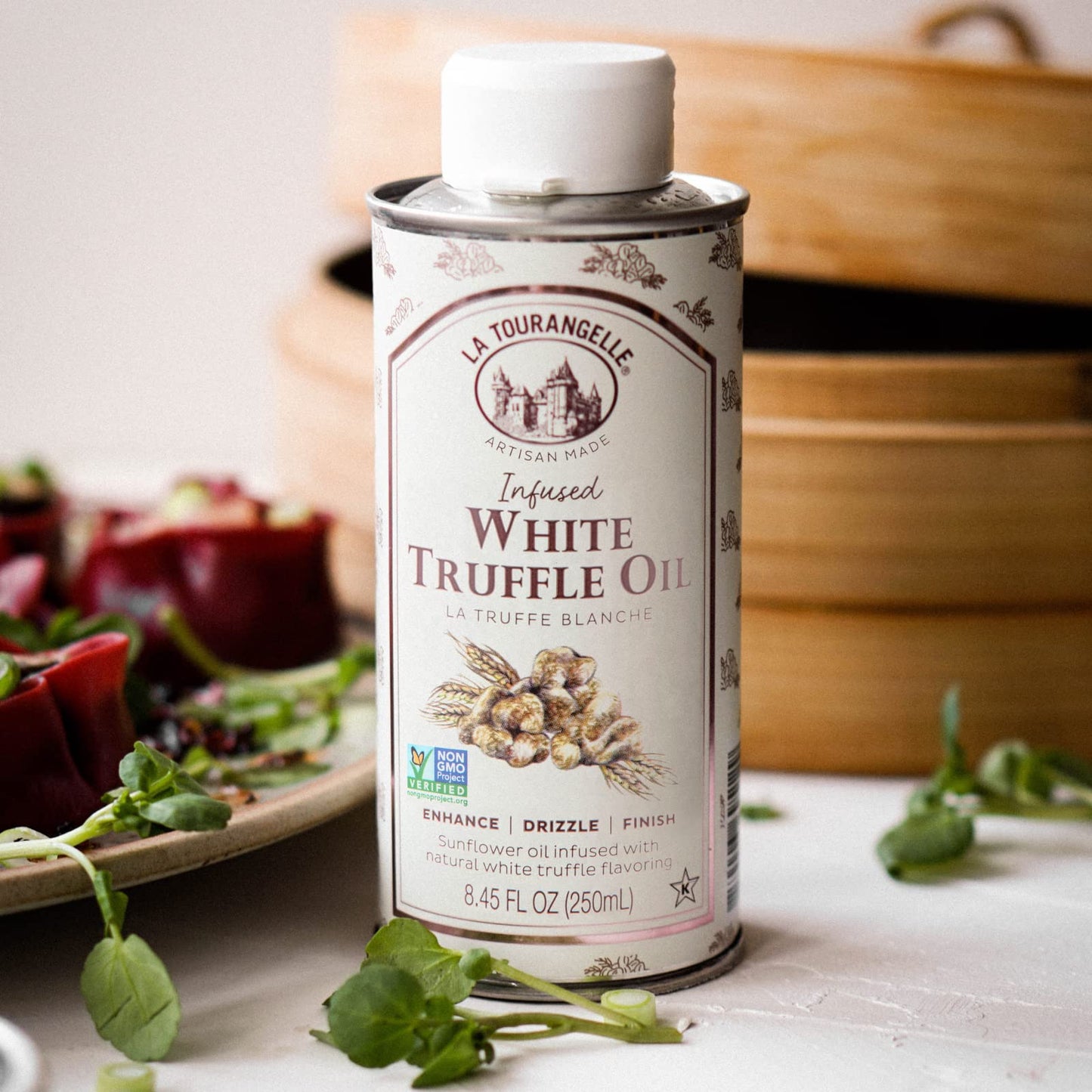 La Tourangelle, White Truffle Oil, Complex Gourmet Earthy Flavor for Drizzling over Pasta, Popcorn, Vegetables, Potatoes, Soup a