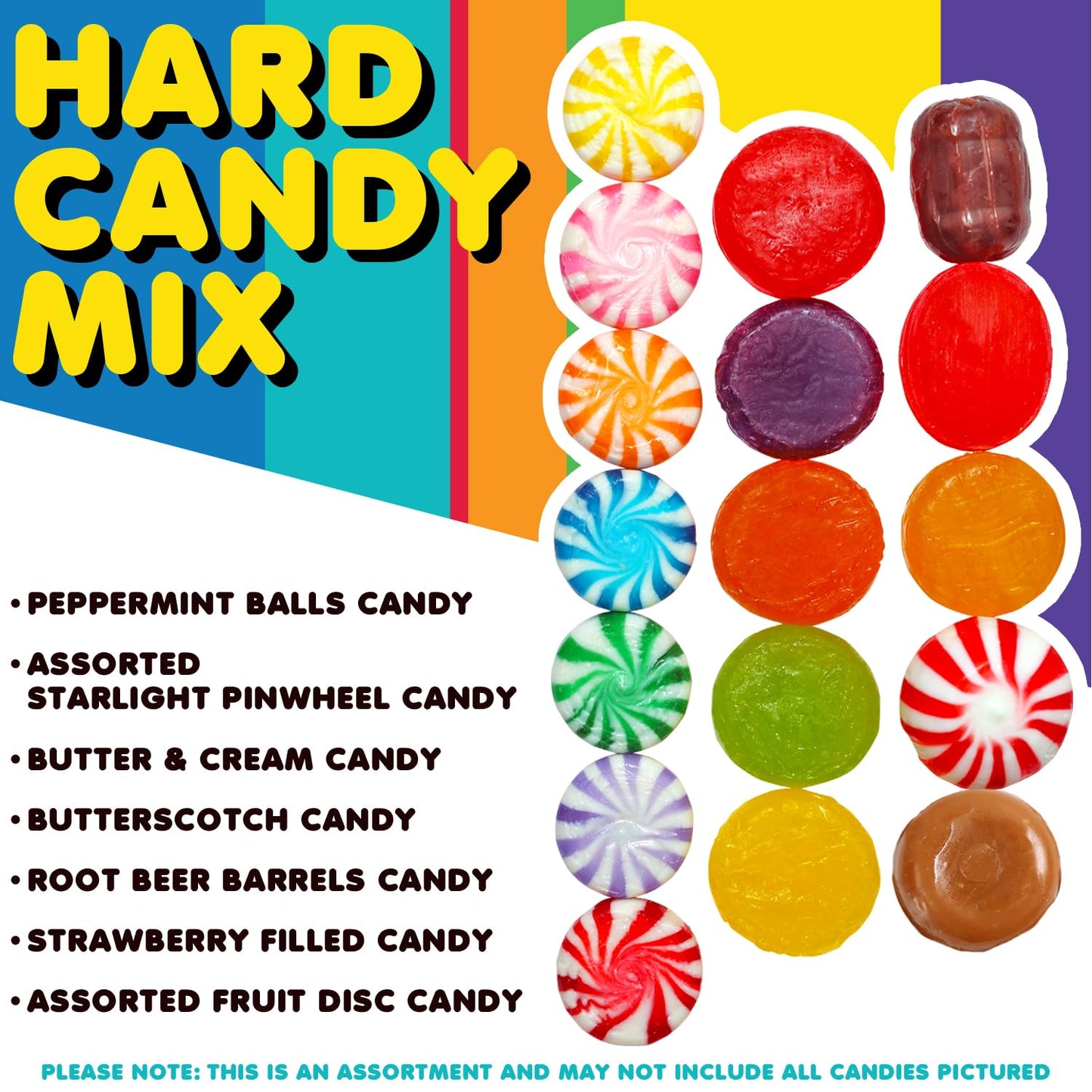 Dooboe Hard Candy Assortment - 10 Pounds - Big Bulk Hostess Candies - Mixed Flavor Sweets for Offices  Breakrooms  Gifting