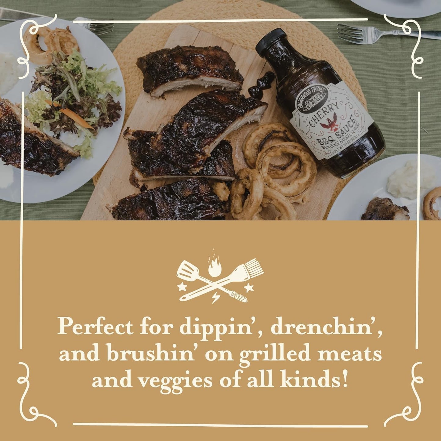 Brownwood Farms BBQ Sauce, Sweet and Tangy, 20 Ounce, Small Batch, Jalapeno Cherry