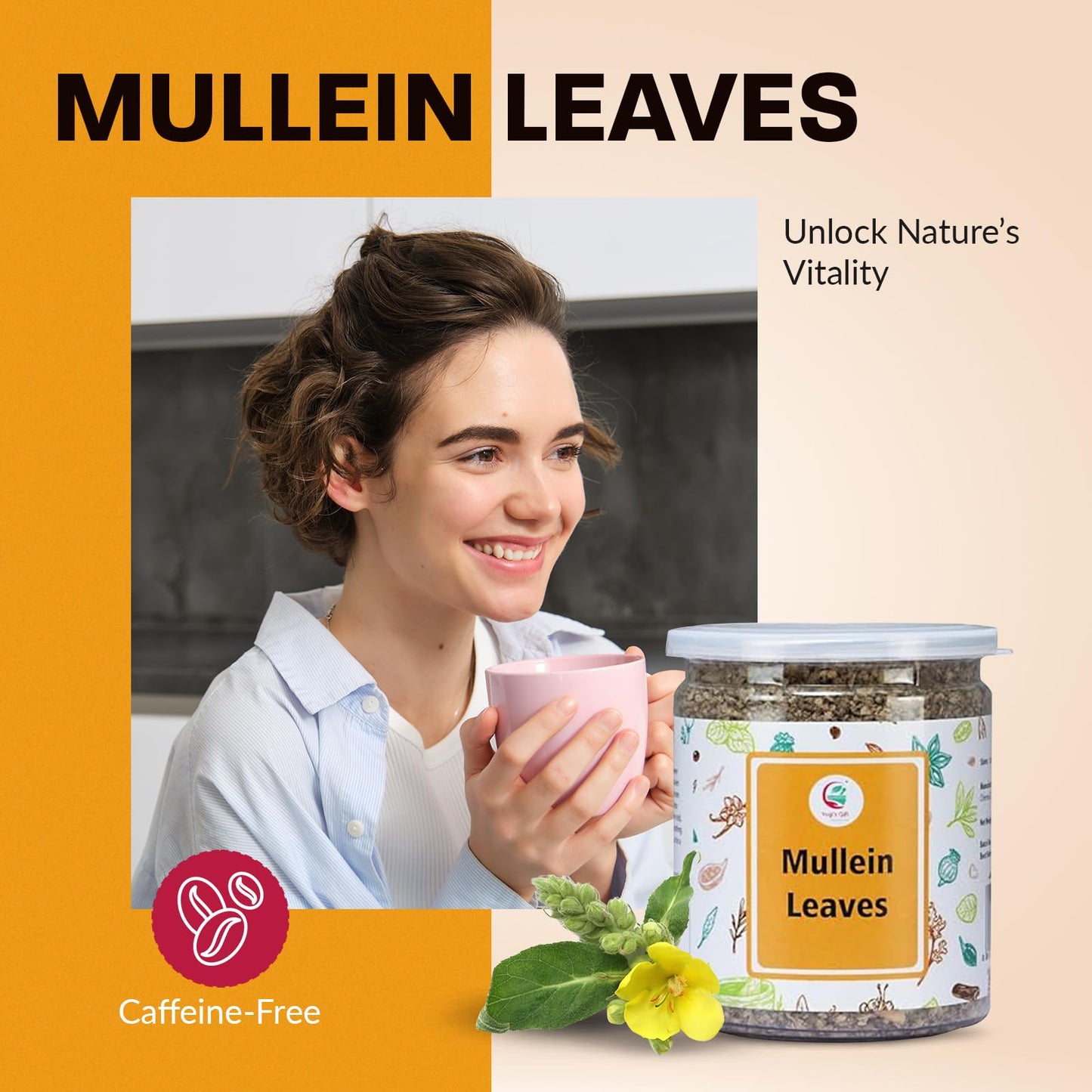 YOGI’S GIFT Mullein Leaf Cut and Sifted 100% Natural Caffeine Free 2 oz