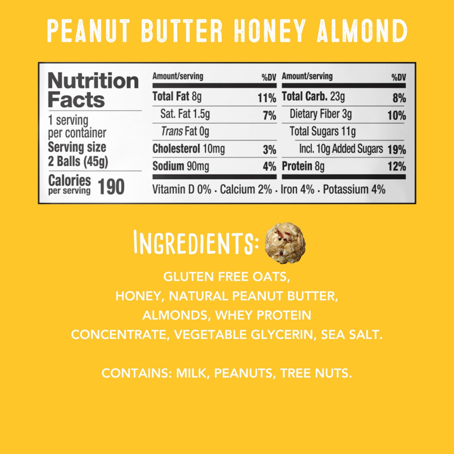 simplyFUEL Whole Food Protein Balls with Probiotics - Peanut Butter Honey Almond Snacks - Protein Snack - Gluten Free Energy Balls (24 Packs)