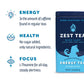 Zest Energy Tea Bags - Blue Lady Passion Fruit Black Tea - High Caffeine - 15 Count - Non-GMO & Keto Friendly