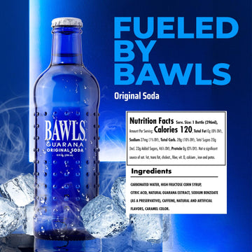 BAWLS Guarana Original, BAWLS Guarana Drink, Guarana Soda, Guarana Fueled Soda for Energy, High Energy Caffeinated Drink, 10oz 1