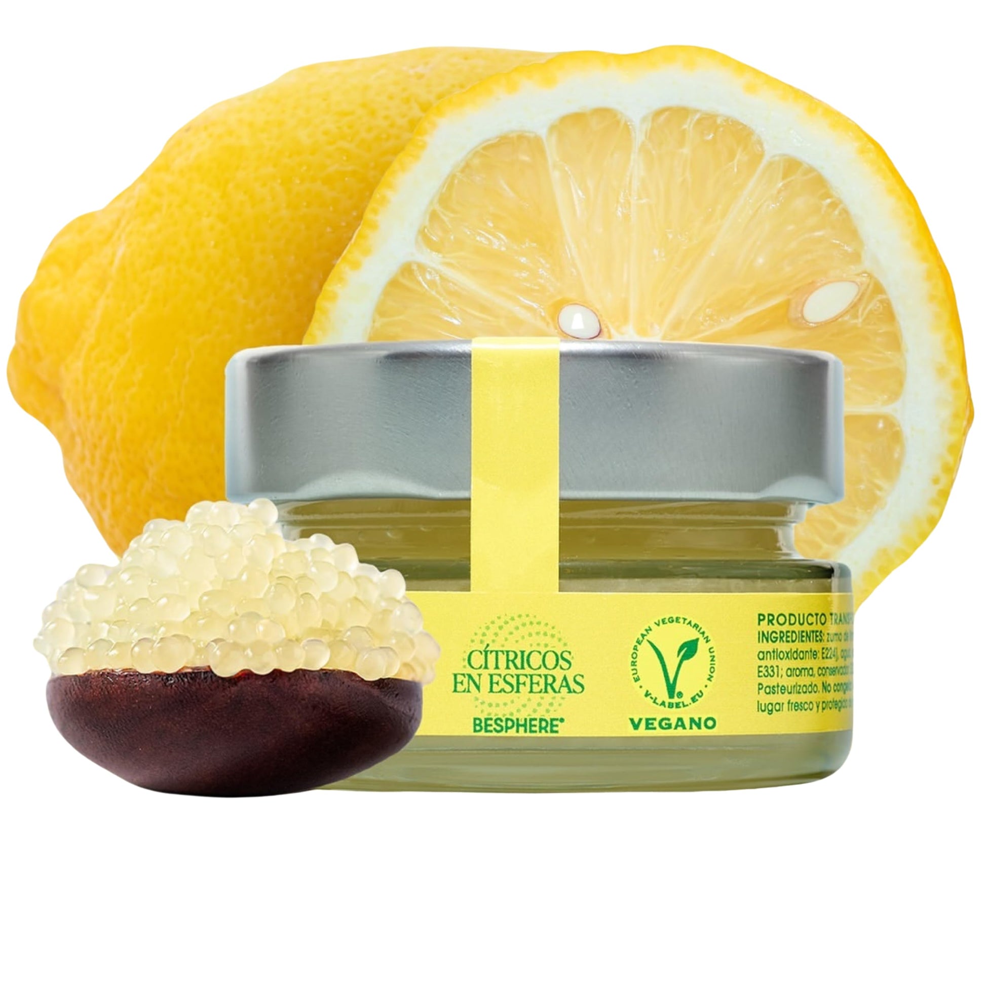 Besphere Delicious Lemon Spheres, Caviar Food With Concentrated Citrus Taste, Enhances Fish, Desserts, Drinks, Preserved & Pasteurised, Low Calorie, Non-Fading Colour For Dish Presentation 1.76 Oz / 50 G,