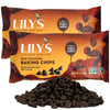 Sugar-Free Dark Chocolate Chips for Baking, 2 Bags of Lilys Baking Chips 9oz Each, Delicious Baking Chips Without the Sugar, Pe