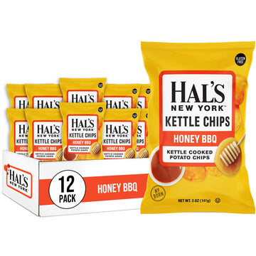 Hals New York Kettle Cooked Potato Chips, Gluten Free (Honey BBQ, 5 oz Bag (Pack of 12))
