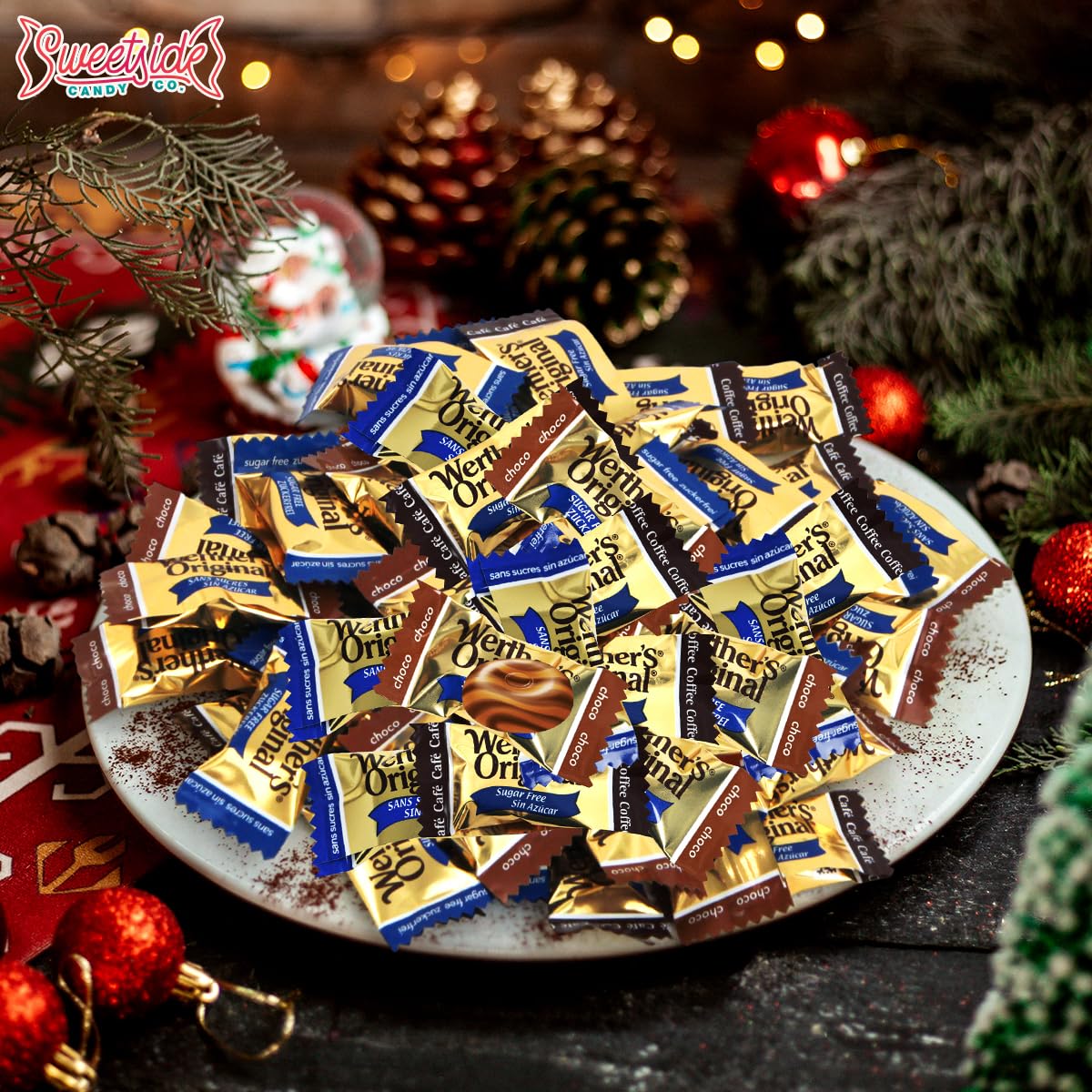 WerthersOriginal Caramel Hard Candy Assorted Flavors, 2 Pack of Individually Wrapped Sugar Free WerthersHard Candy, 7.7oz Each