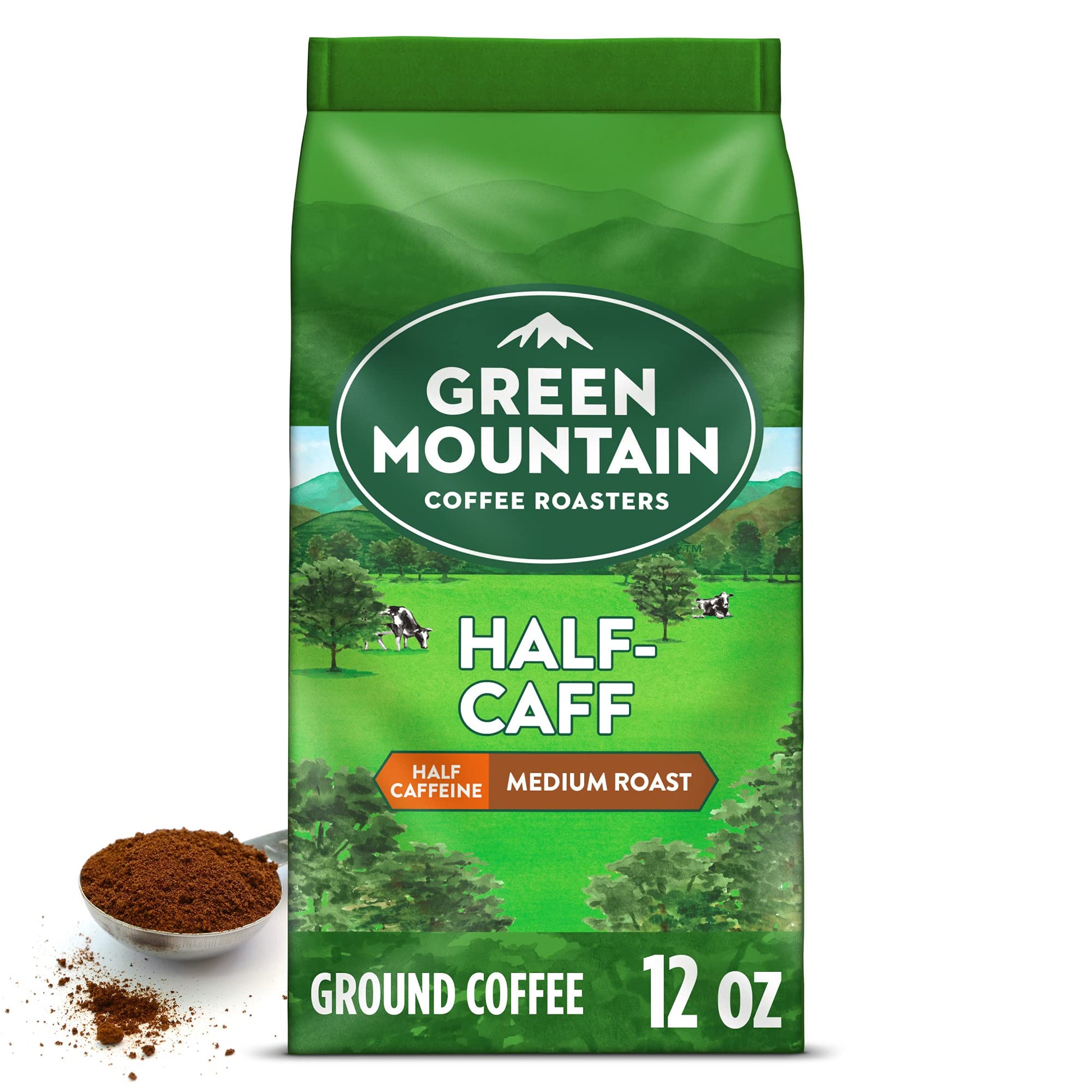 Green Mountain Coffee Half Caff K Cup Pods, Medium Roast, 12oz, 1 Count