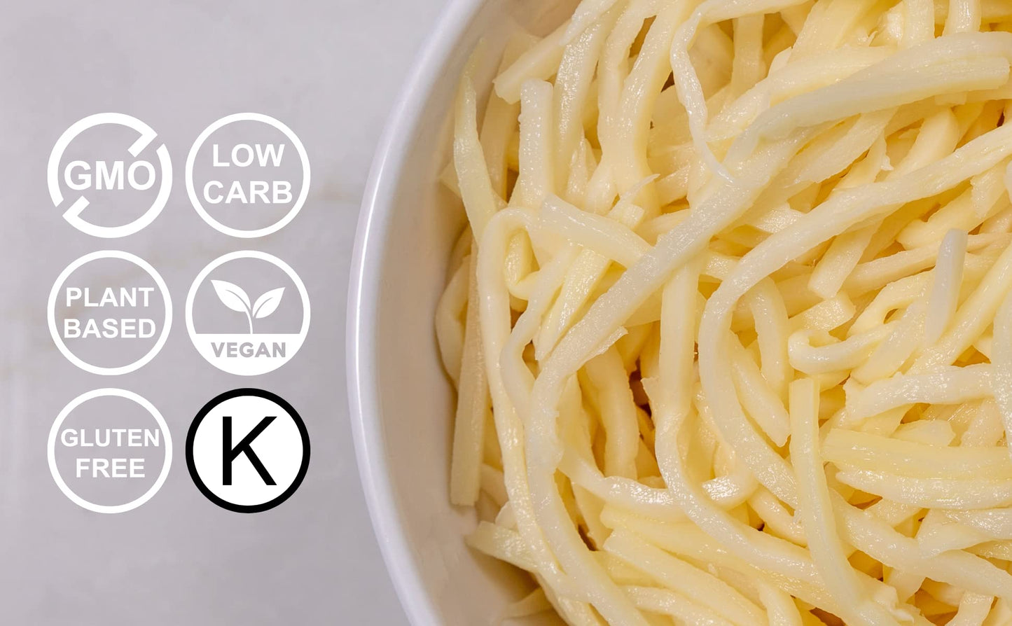 Kitchen & Love Hearts Of Palm Linguine, Low Carb, Low Calories, Plant Based, Non Gmo, Gluten Free Pasta Alternative, Vegan, Easy