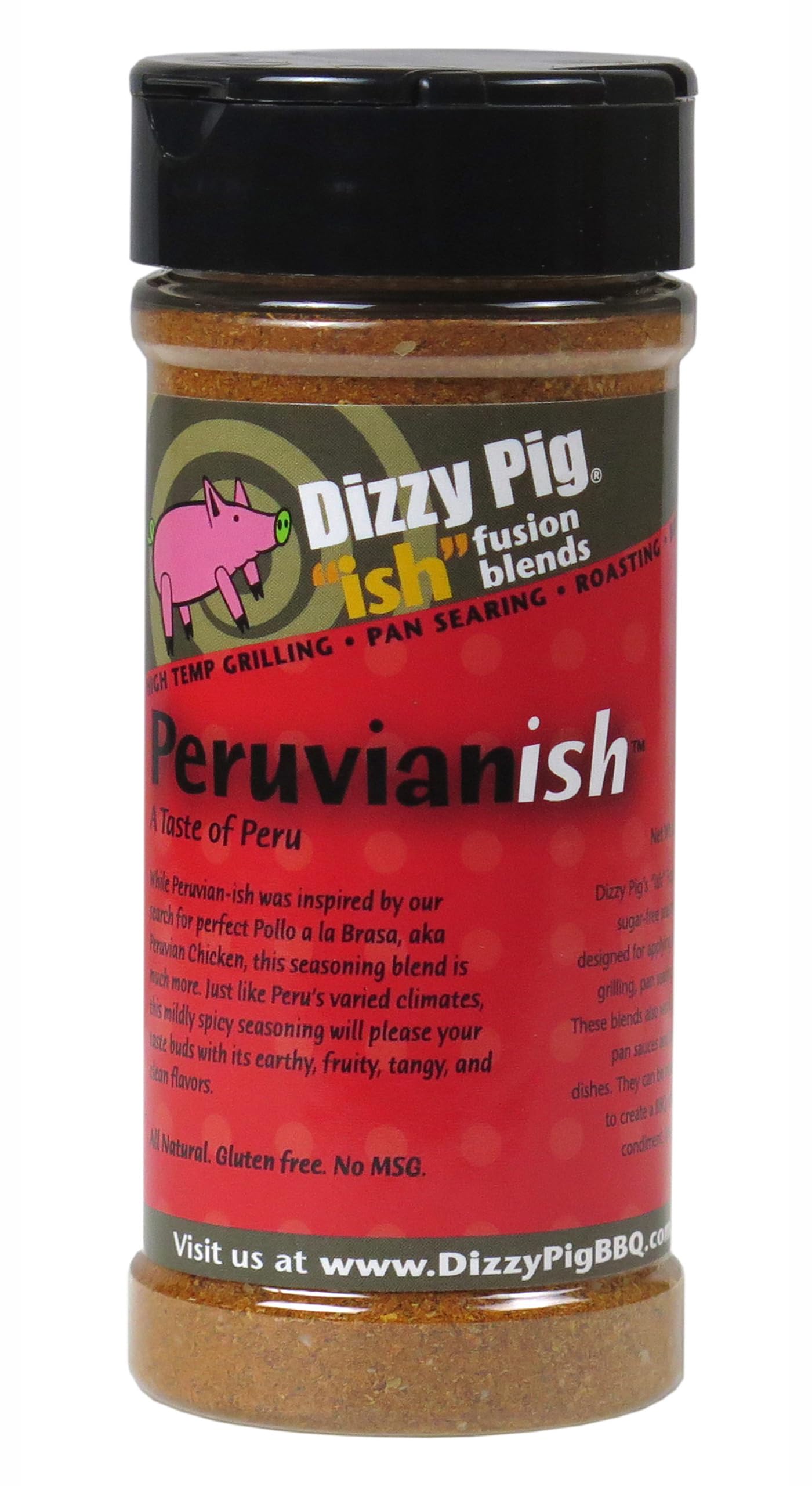 Dizzy Pig Peruvian-ish Seasoning - Hand Made, MSG Free, Gluten Free - 8oz Shaker