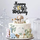 Gyufise Happy 10Th Birthday Cake Topper, 1Pc Black Gold Glitter Cheers To 10 Years, Premium Material, Food-Grade, For Birthday A