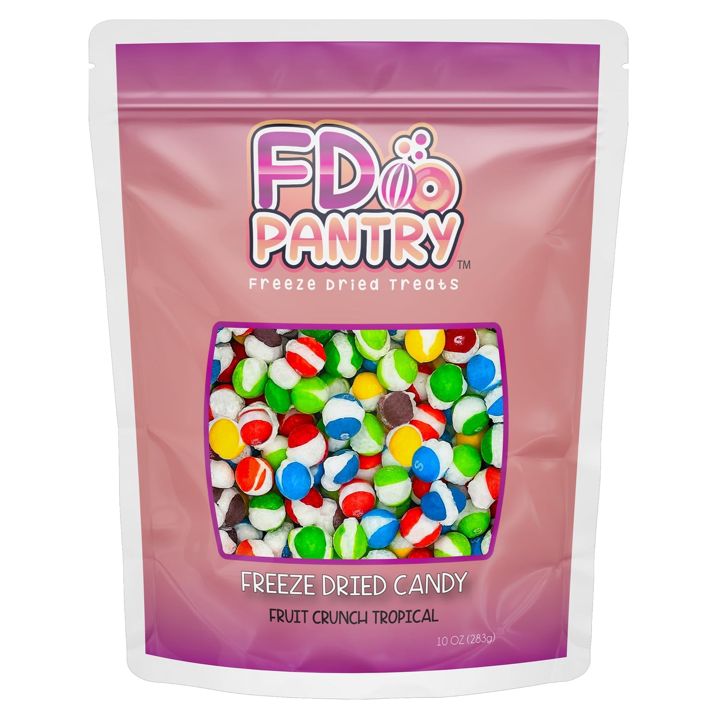 Fruit Crunch Tropical - Freeze Dried Candy, 10 Oz - Exotic Fruit Flavors, Large Pouch - Ideal Gift Snack Treat