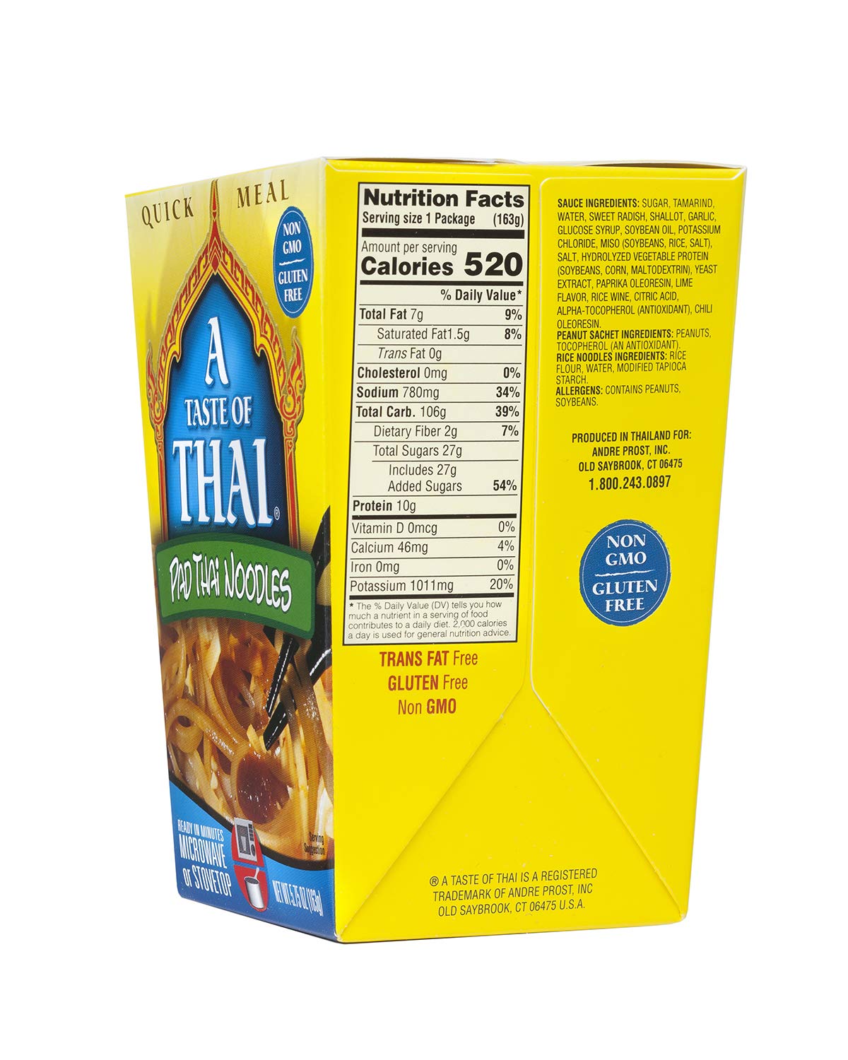 A Taste Of Thai Pad Thai Noodles - 5.75Oz Pack Of 6 Heat & Eat Instant Noodles Flavored With Classic Thai Sauce | Gluten-Free |