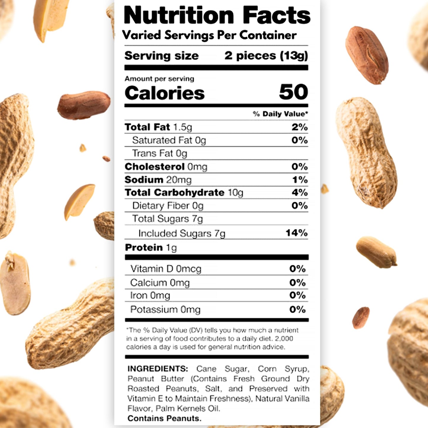 Peanut Butter Bars Candy - 1 Pound (Approx 60 Pieces), Peanut Butter Candy Bars In Bulk Bag, Individually Wrapped Old Fashioned