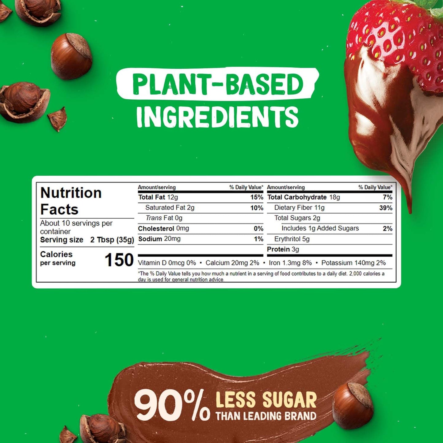 Pyure Hazelnut Spread with Cocoa 2 Net Carbs Keto Snack Gluten-Free, Peanut Free, Plant-Based Hazelnut Spread for Vegan Keto Fri