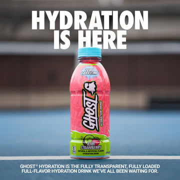 GHOST Hydration Drink, Kiwi Strawberry, Electrolytes, 16.9 Fl Oz, Pack of 12