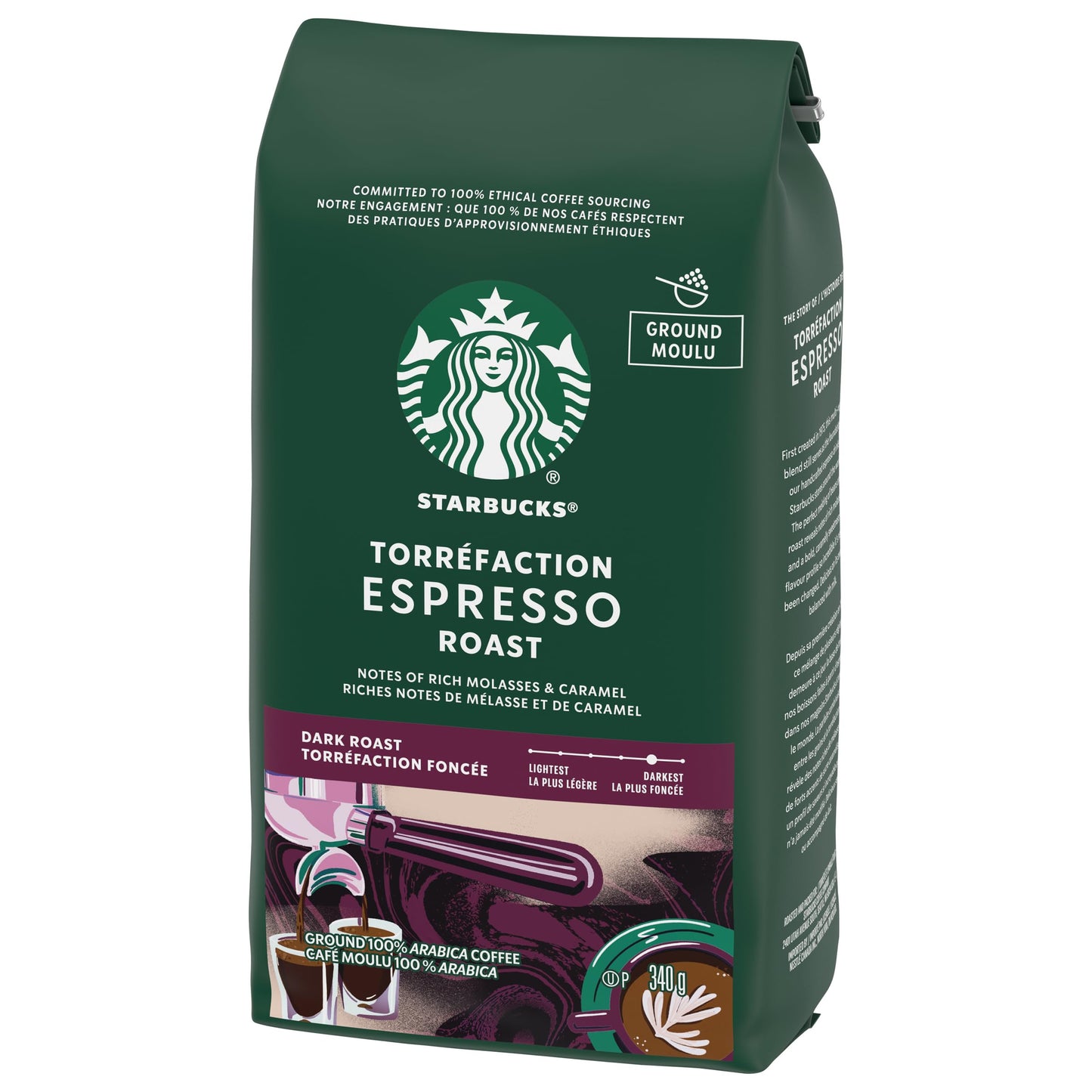 Espresso Roast Ground Coffee, 340G/12 Oz