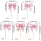 YCTHUNFISH 40 Pack Bowknot Cupcake Toppers Pink Cupcake Picks 2.2 x 4.6 inches for Wedding Bridal Shower Birthday Party Decorations