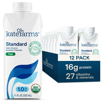 Kate Farms Organic Nutrition Shake, 16g Protein, 27 Vitamins, 11 Fl Oz (Pack of 12)