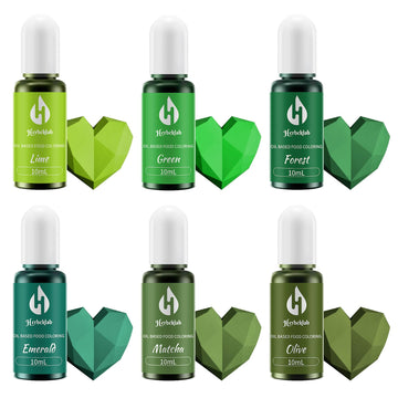 Oil Based Food Coloring For Chocolate 6 Colors X 10 Ml Green Concentrated Green Oil Food Coloring For Candy Melts  Cake Pops  Strawberries - 6 Colors Green