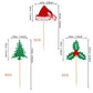 24 Pcs Christmas Holly Leaves And Berries Cupcake Toppers Glitter Santa Hat Christmas Tree Cupcake Picks Winter Merry Christmas Theme Birthday Party Cake Decorations Supplies