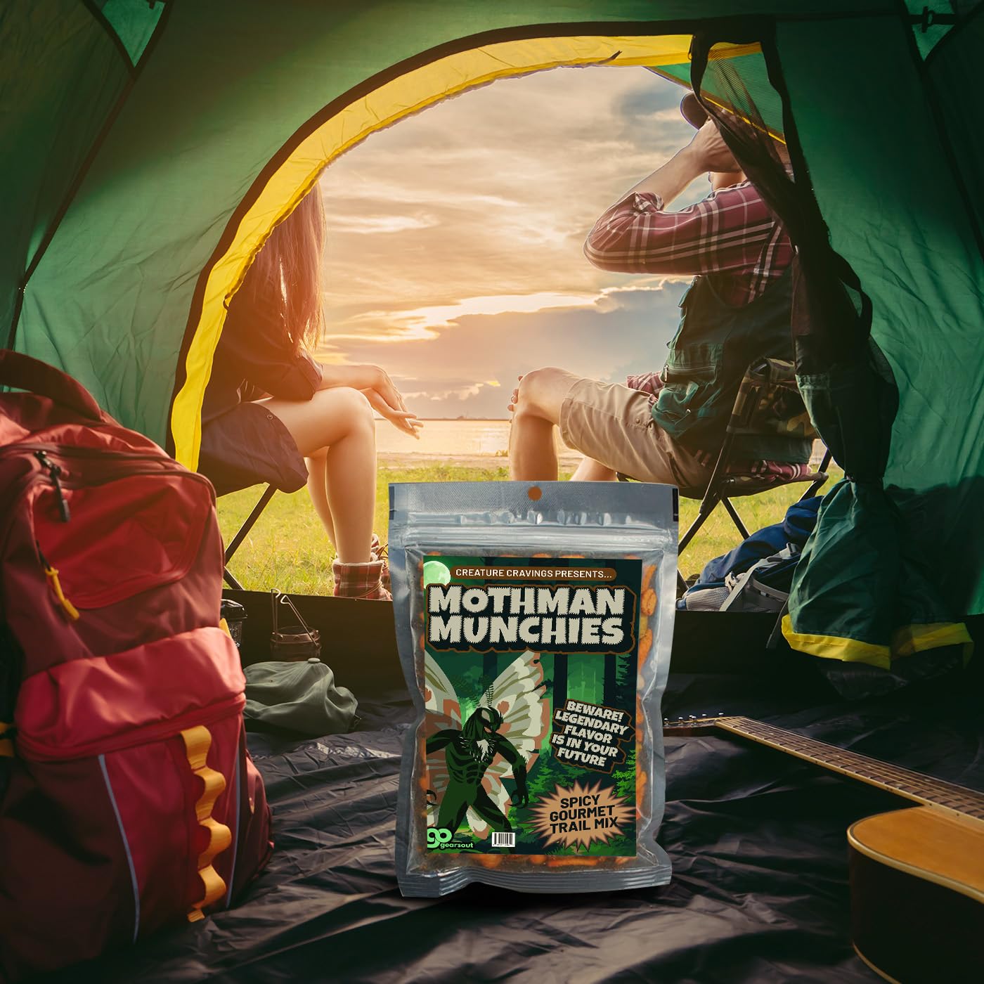 Mothman Munchies Gourmet Trail Mix for Scary Movie Lovers Halloween Basket Ideas for Men Weird Cryptid Stocking Stuffers Spicy S