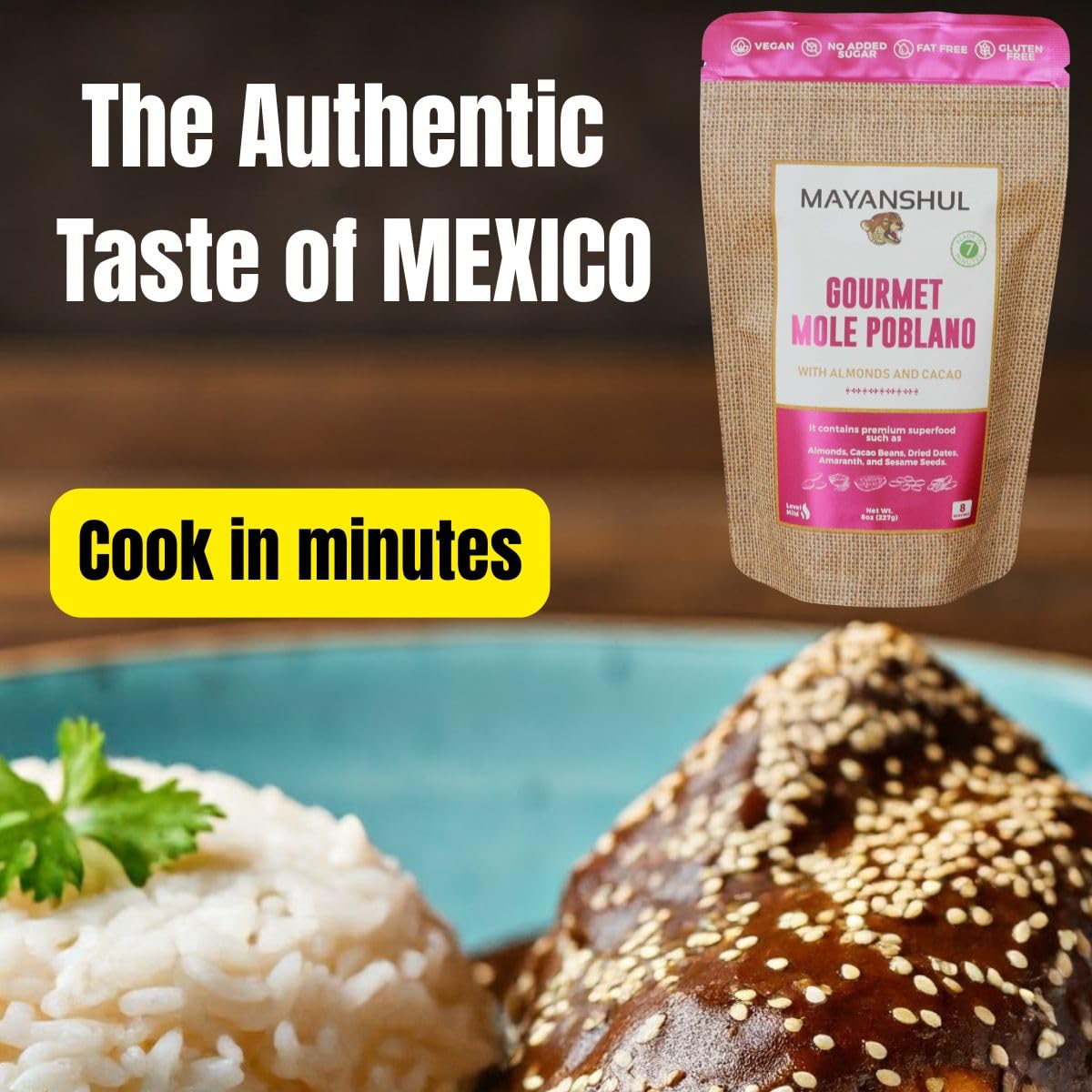MAYANSHUL Mole Sauce I Gourmet Mole Poblano, Mole Negro | No Fillers: Seed Oil Free, No Added Sugar, No Gluten | Healthy option: