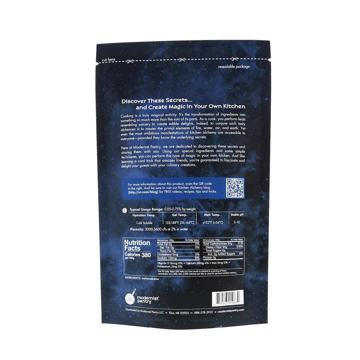 Pure Methylcellulose - High Viscosity ⊘ Non-Gmo Vegan Ou Kosher Certified - 400G/14Oz