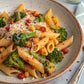 Lazy Food Broccoli  Garlic & Oil Vegetarian Pasta Meal | Gluten Free Pasta Dinner | Real Cheese and Red Pepper for Moderate Spice | Low Carb High Protein One Pot Meal Kit | Chickpea & Yellow Pea Penne - 1 Pack (2 Serving)