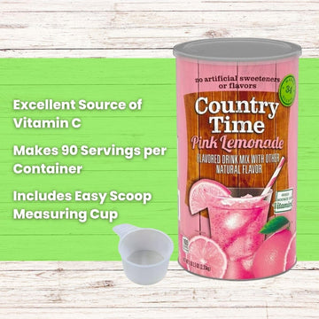Global Basics 2 Pack Of 82.5 Oz Country Time Pink Lemonade Mix | 165 Oz Total | Includes A Global Basics Reusable Straw Set!