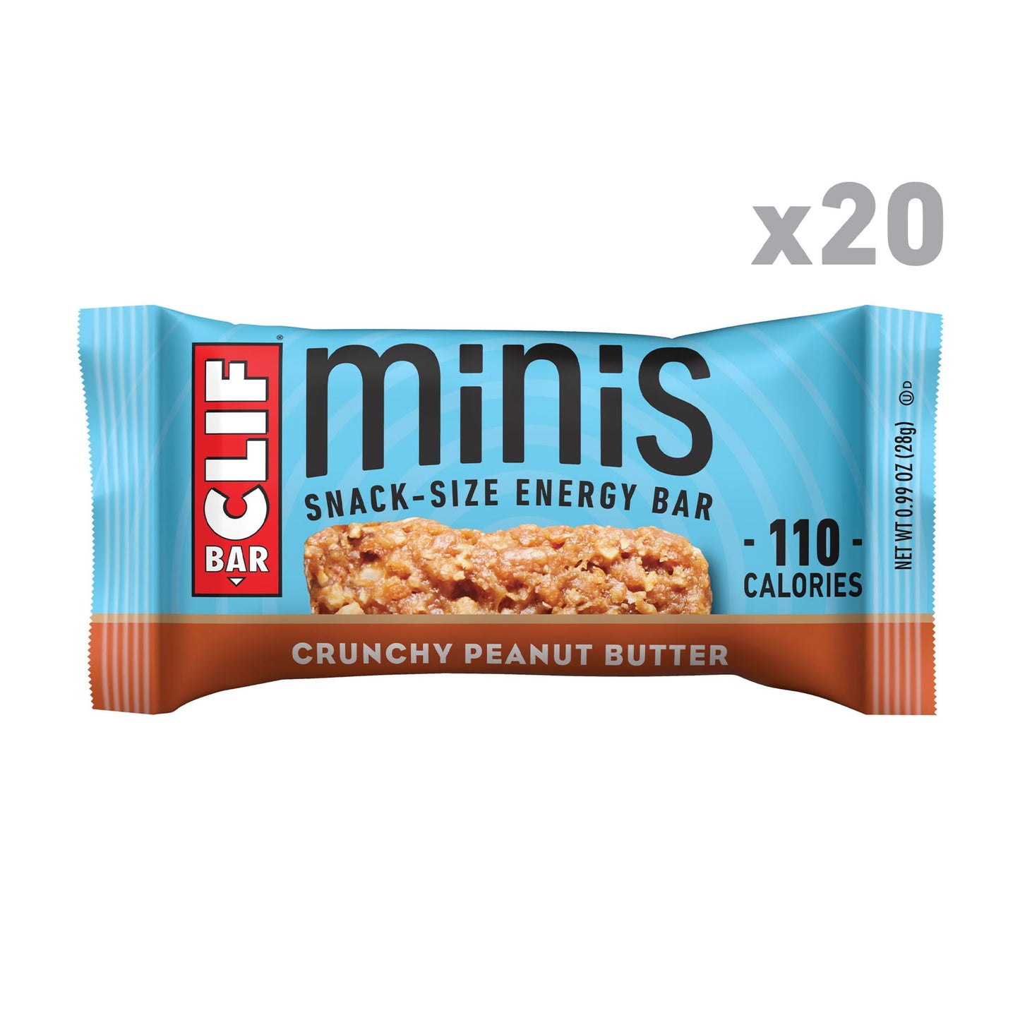 Clif Bar Minis - Crunchy Peanut Butter - Made with Organic Oats - 5g Protein - Non-GMO - Plant Based - Snack-Size Energy Bars -