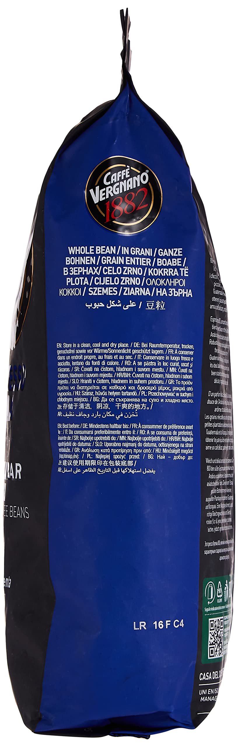 Caffe Vergnano 1882 Espresso Crema '800 Beans - 2.2 Lb