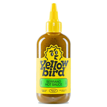 Yellowbird Classic Serrano Hot Sauce 9.8 oz. Pantry Size (Kinda Hot | 1 Bottle | Made in Texas)