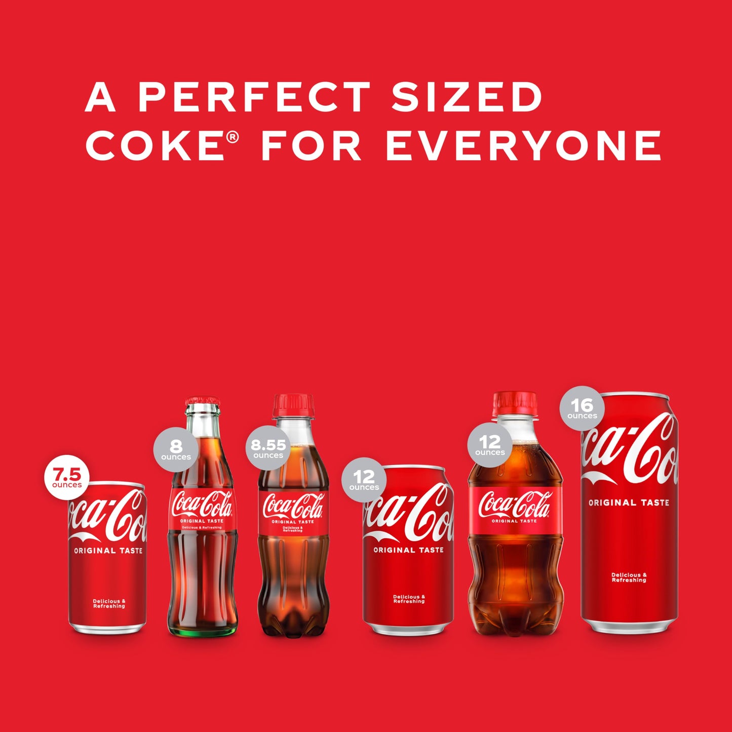 Coca-Cola Soft Drink, 7.5 Fl Oz (Pack of 6), Refreshing Carbonated Beverage
