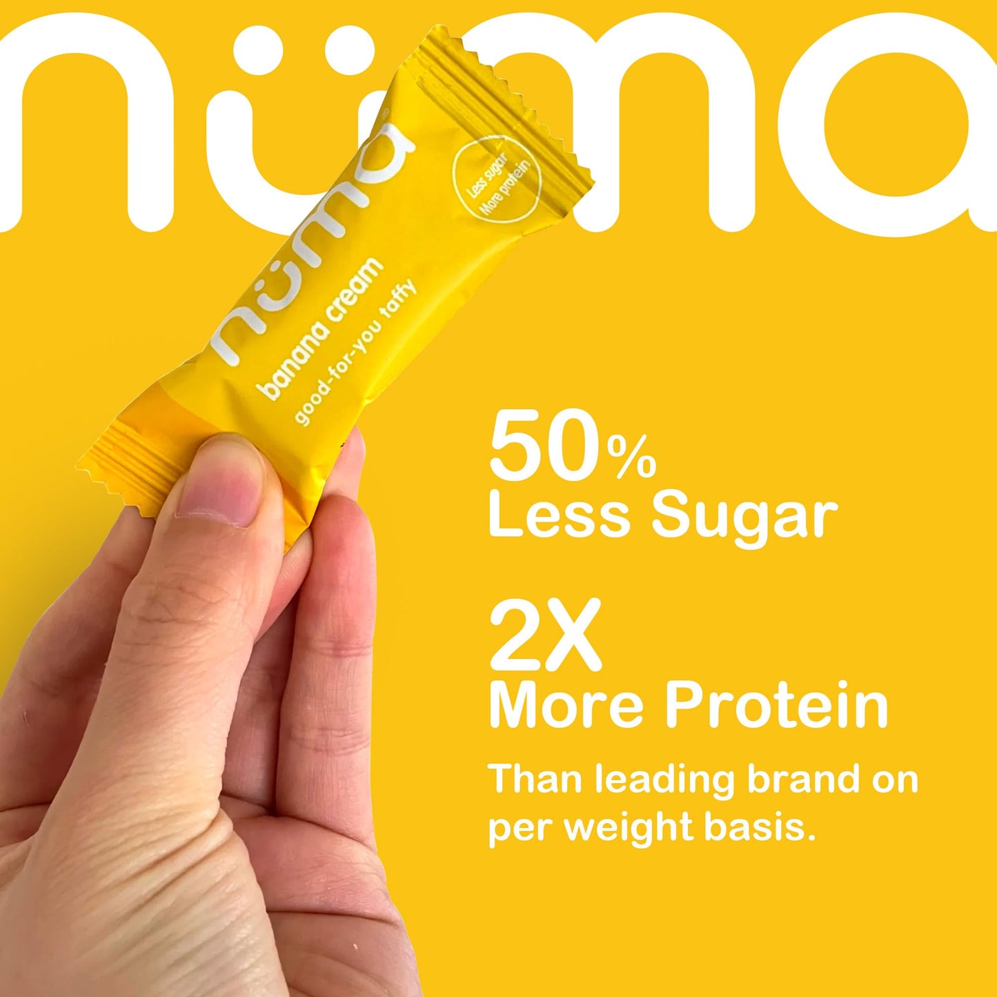 Numa Foods Banana Taffy Candy, Made With Real & Simple Ingredients: Low Sugar, High Protein, Low Calorie, All Natural & Gluten F