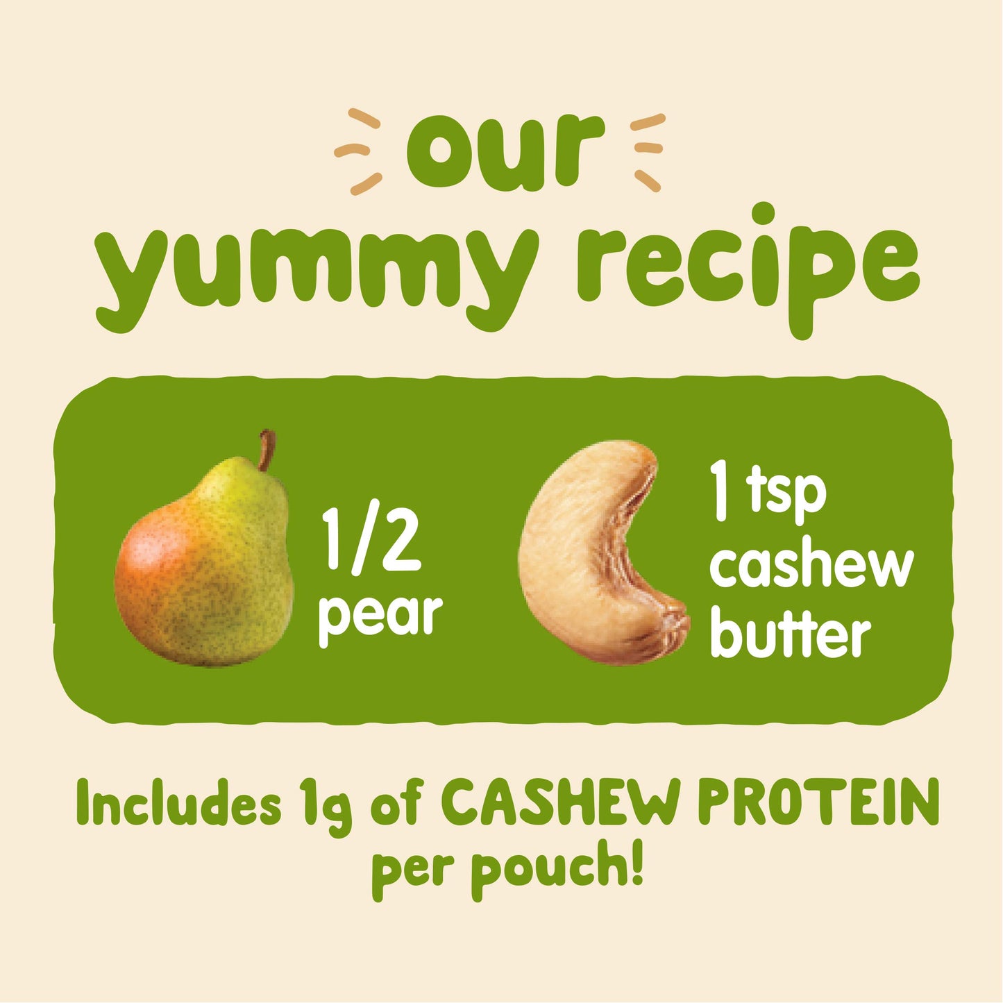 Happy Baby Organics Nutty Blends Organic Pears With 1 Tsp Cashew Butter 3 Oz Pouch (Pack Of 8)