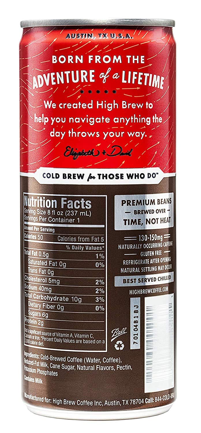 High Brew Coffee Double Espresso 8oz Pack of 24 - Plastic