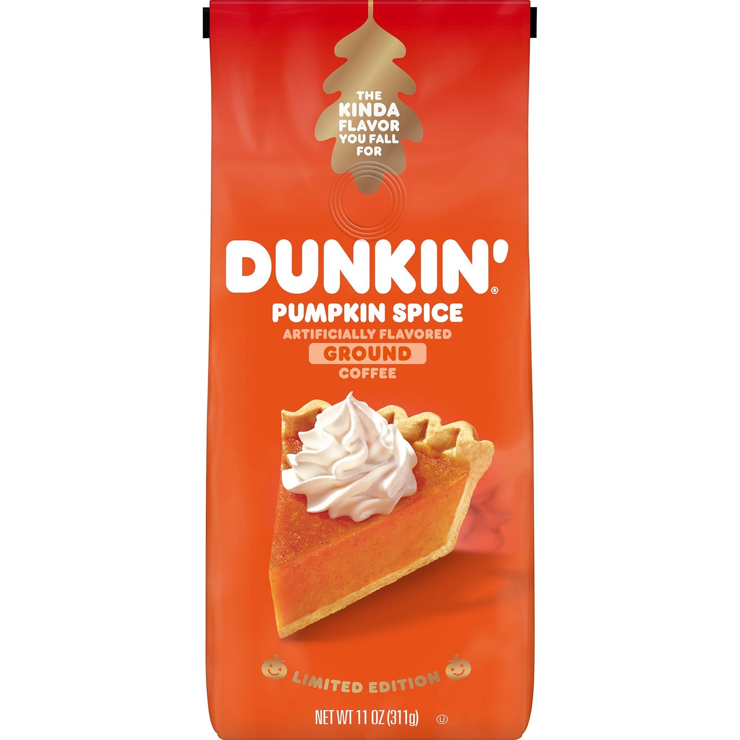 Dunkin Pumpkin Spice Seasonal Flavor Ground Coffee Variety Pack, 11 Ounce Bag (Pack of 3)