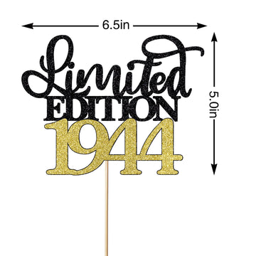Leetaivie Limited Edition 1944 Cake Topper, Happy 80Th Birthday Cake Topper, Men And Women Cheer 80 Years /80 & Fabulous Cake De