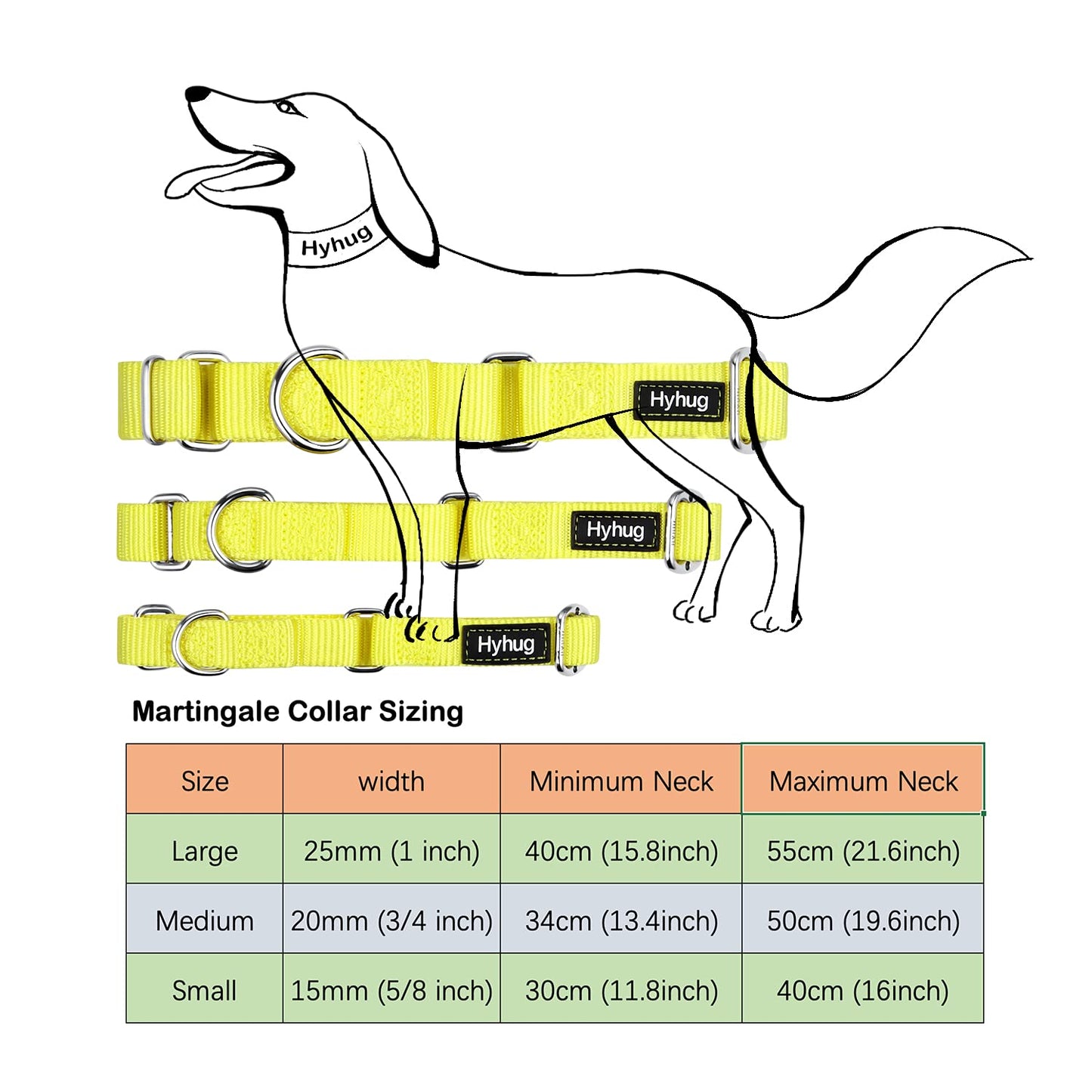 Hyhug Pets Premium Upgraded Heavy Duty Nylon Anti-Escape Martingale Collar For Boy And Girl Dogs Comfy And Safe - Professional T